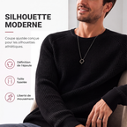Pull moderne en maille gaufrée pour homme