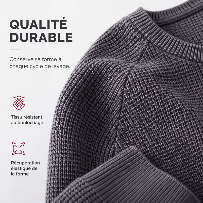 Pull moderne en maille gaufrée pour homme