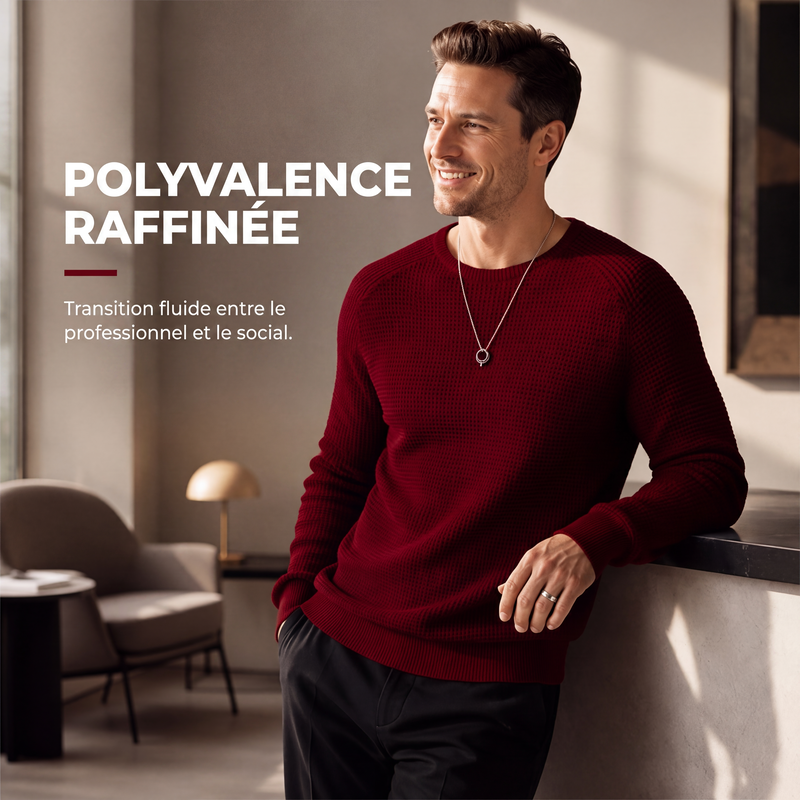 Pull moderne en maille gaufrée pour homme