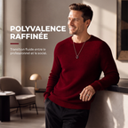 Pull moderne en maille gaufrée pour homme