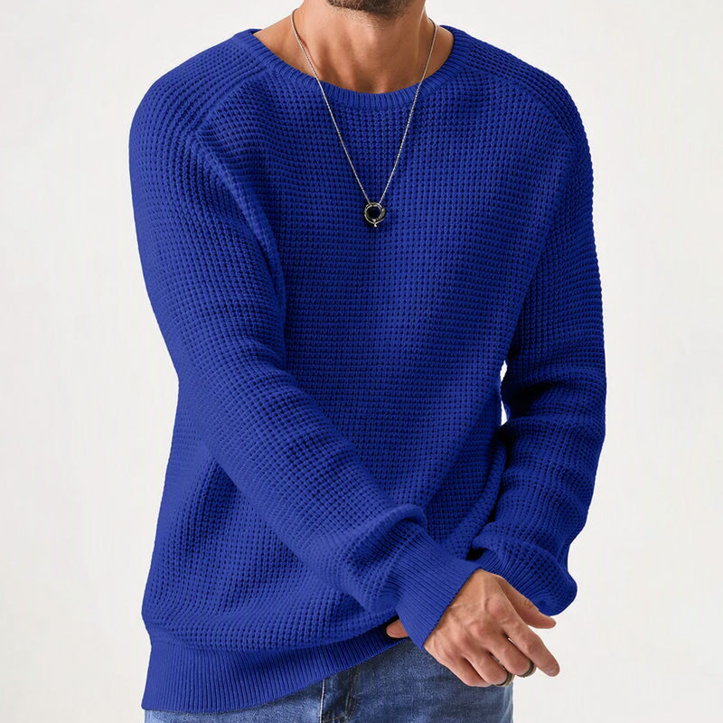 Pull moderne en maille gaufrée pour homme