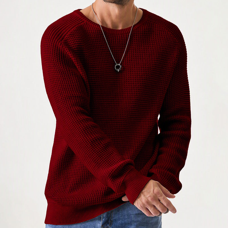 Pull moderne en maille gaufrée pour homme