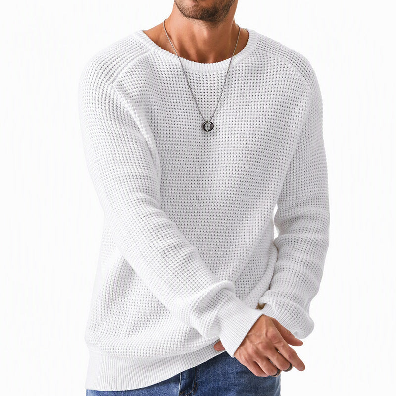 Pull moderne en maille gaufrée pour homme