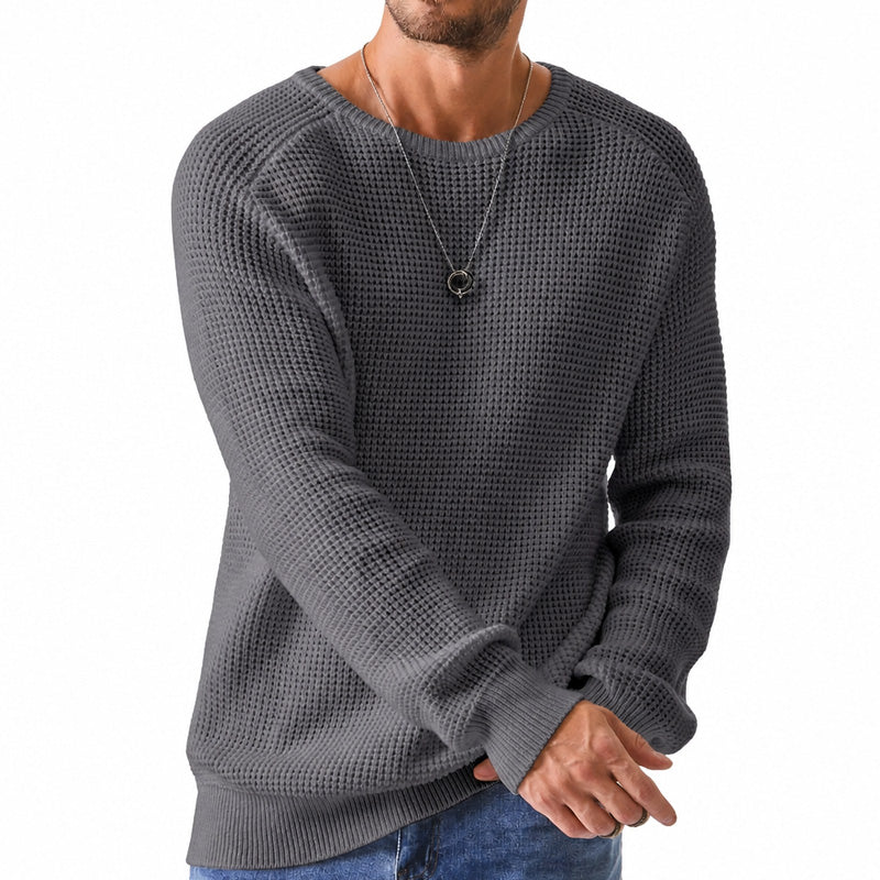 Pull moderne en maille gaufrée pour homme