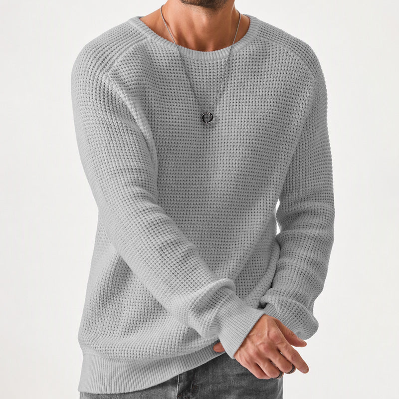 Pull moderne en maille gaufrée pour homme