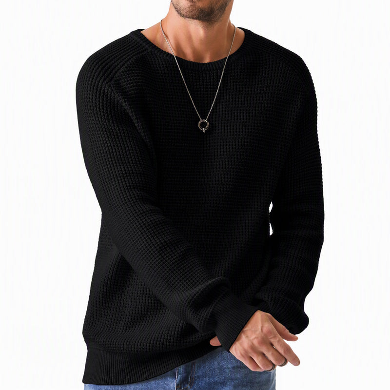 Pull moderne en maille gaufrée pour homme