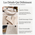 Manteau corsage à capuche et double boutonnage pour femme
